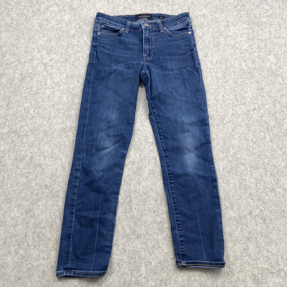 Lucky Brand Mid Rise Skinny Hayden Jeans Womens 27 (28x25) Blue Ankle Stretch